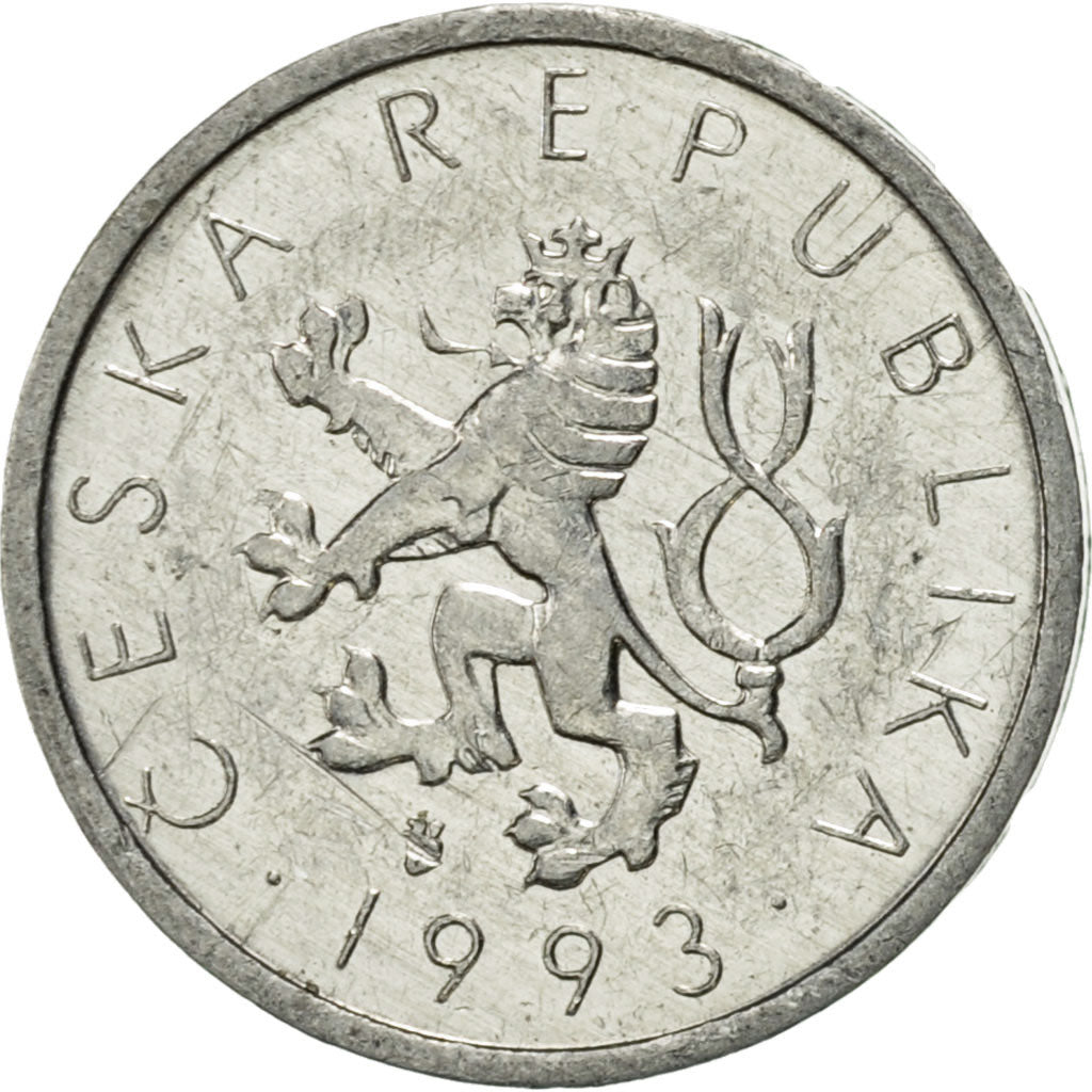 Coin, Czech Republic, 10 Haleru, 1993, AU(55-58), Aluminum, KM:6