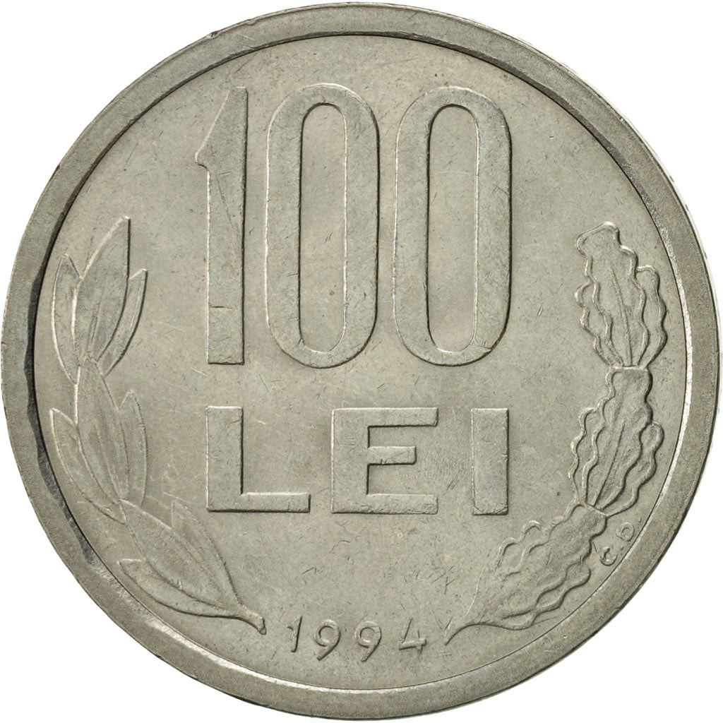 Coin, Romania, 100 Lei, 1994, AU(55-58), Nickel plated steel, KM:111