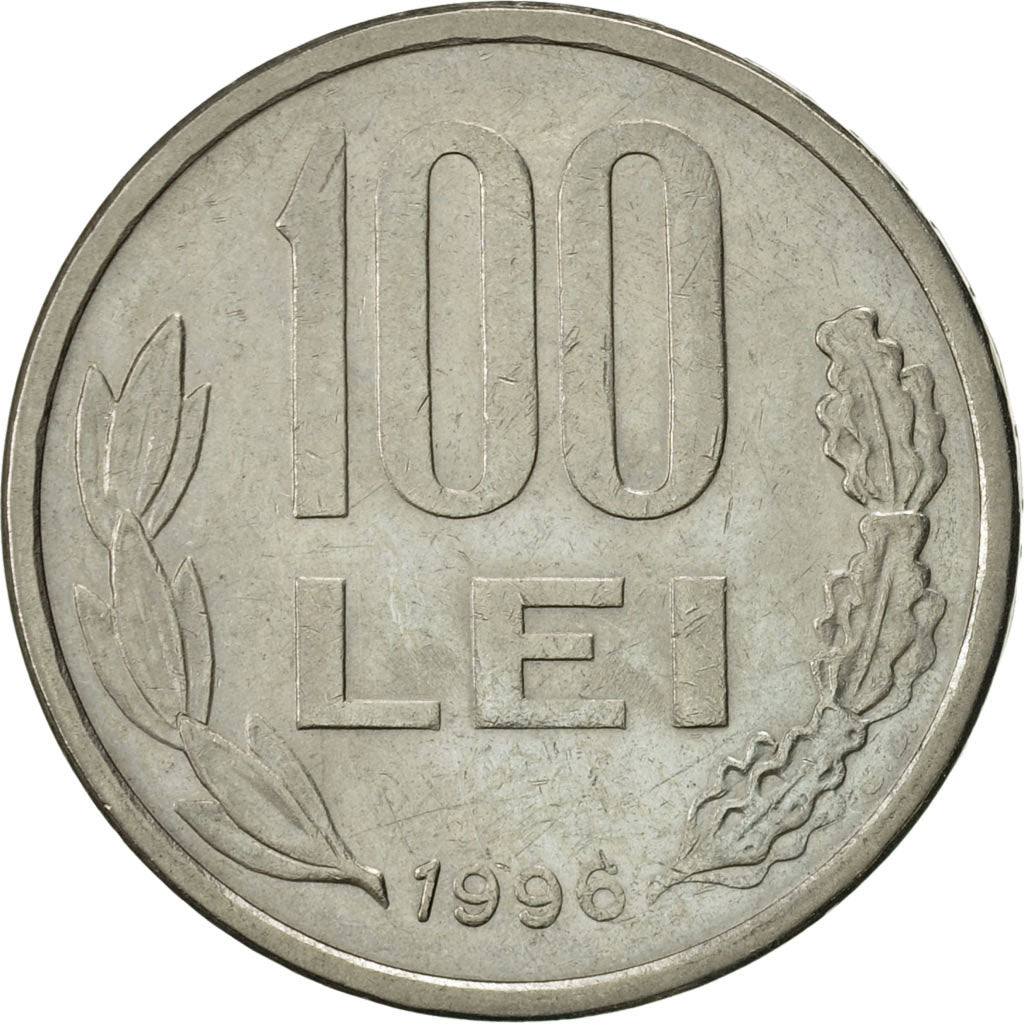 Coin, Romania, 100 Lei, 1996, AU(55-58), Nickel plated steel, KM:111