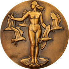 France, Médaille, Art Déco, Ville de Perreux, Marne, 1952, Guiraud, SUP