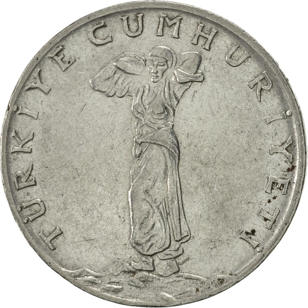 Moneta, Turcja, 25 Kurus, 1973, AU(55-58), Stal nierdzewna, KM:892.3