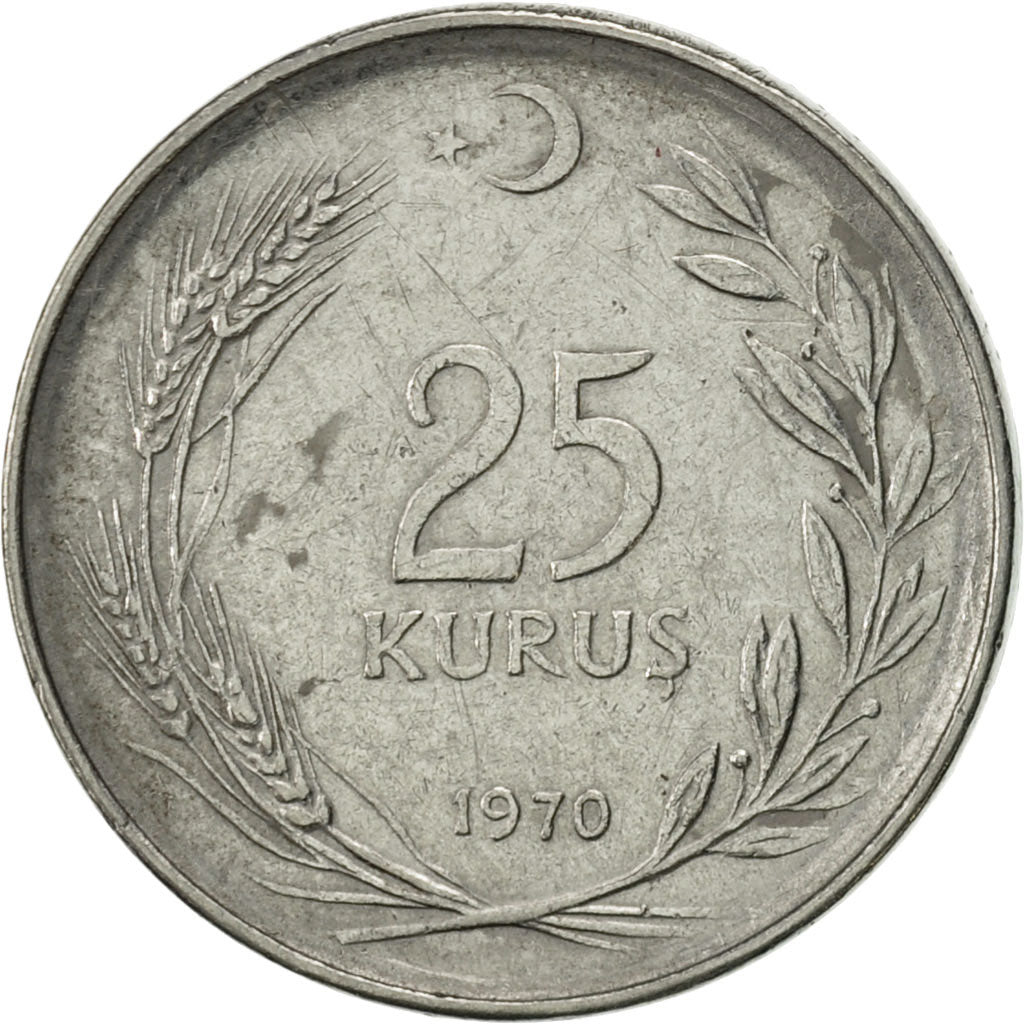 Monnaie, Turquie, 25 Kurus, 1970, SUP, Stainless Steel, KM:892.3