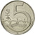 Moneta, Czechy, 5 Korun, 2002, AU(55-58), Nickel platerowany stalą, KM:8