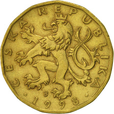 Coin, Czech Republic, 20 Korun, 1998, AU(50-53), Brass plated steel, KM:5