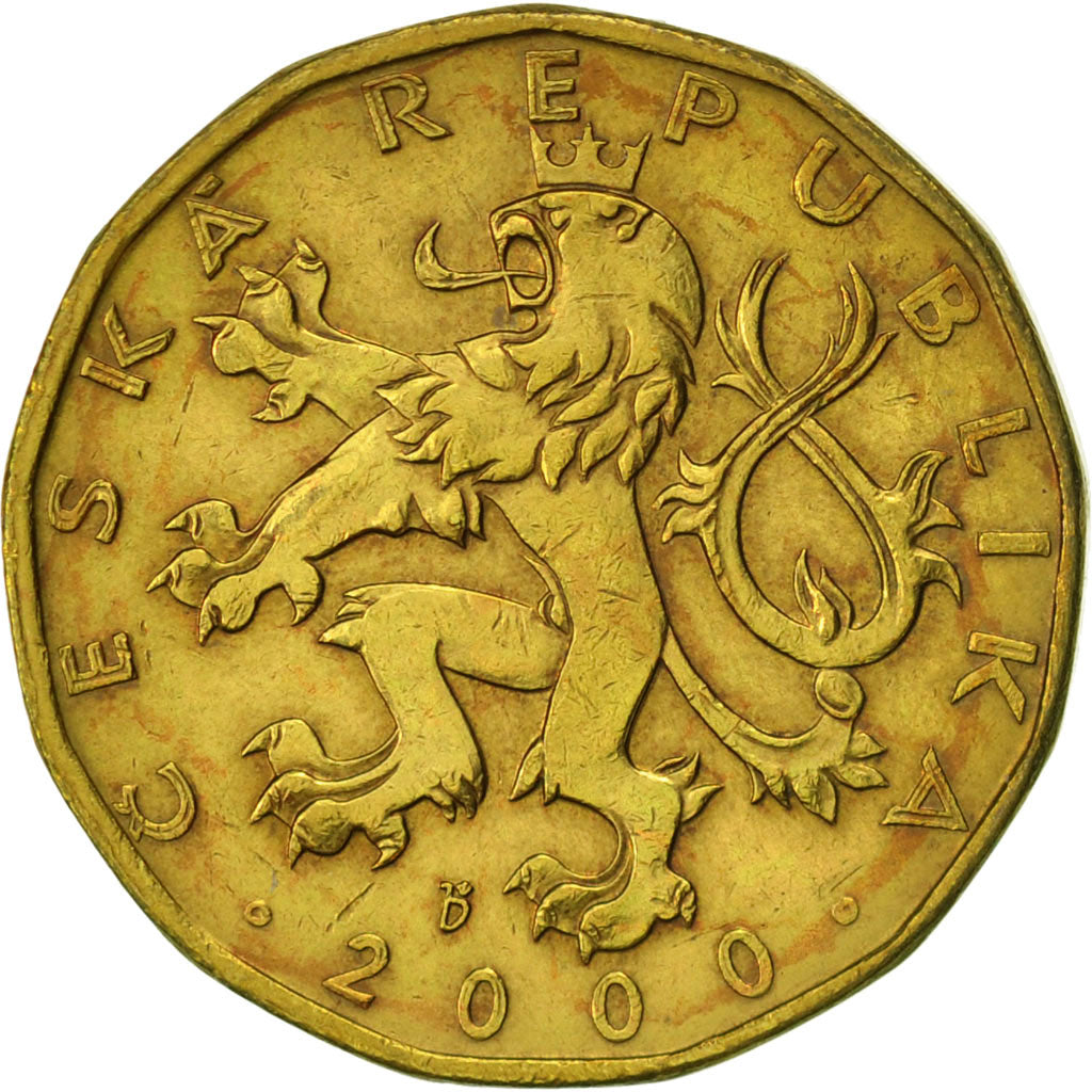 Czech Republic, 20 Korun, 2000, Jablonec nad Nisou, AU(50-53), Brass plated