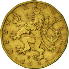 Czech Republic, 20 Korun, 2000, Jablonec nad Nisou, AU(50-53), Brass plated