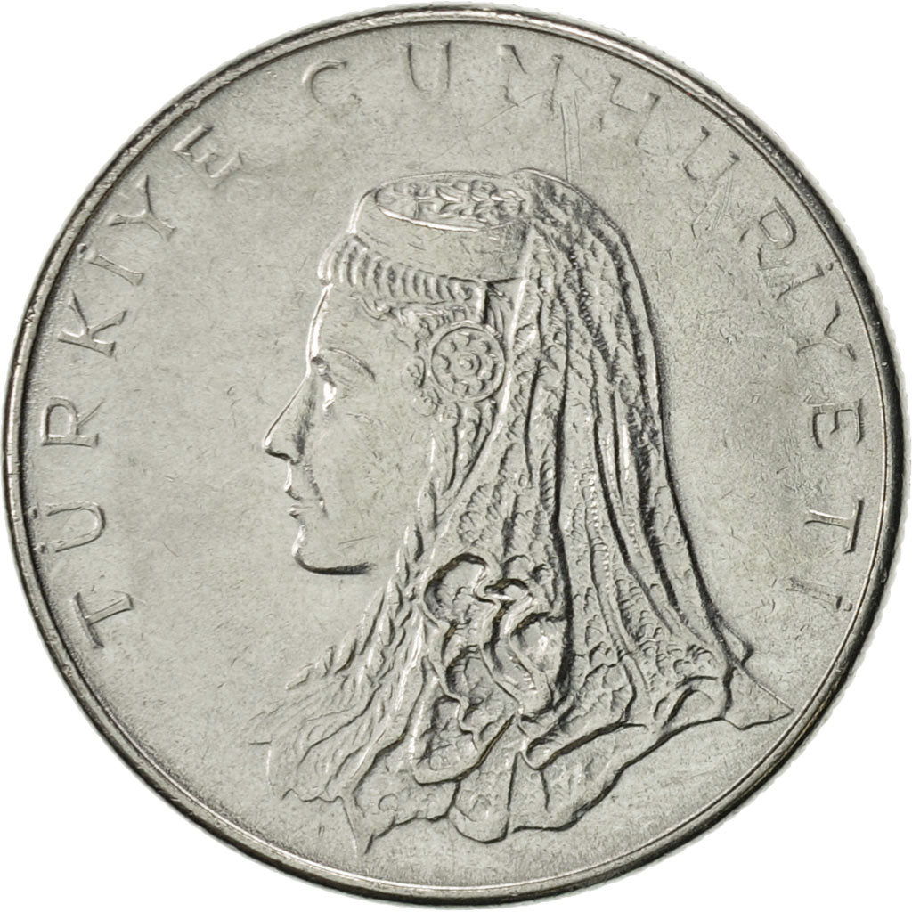 Moneta, Turcja, 50 Kurus, 1976, AU(55-58), Stal nierdzewna, KM:899