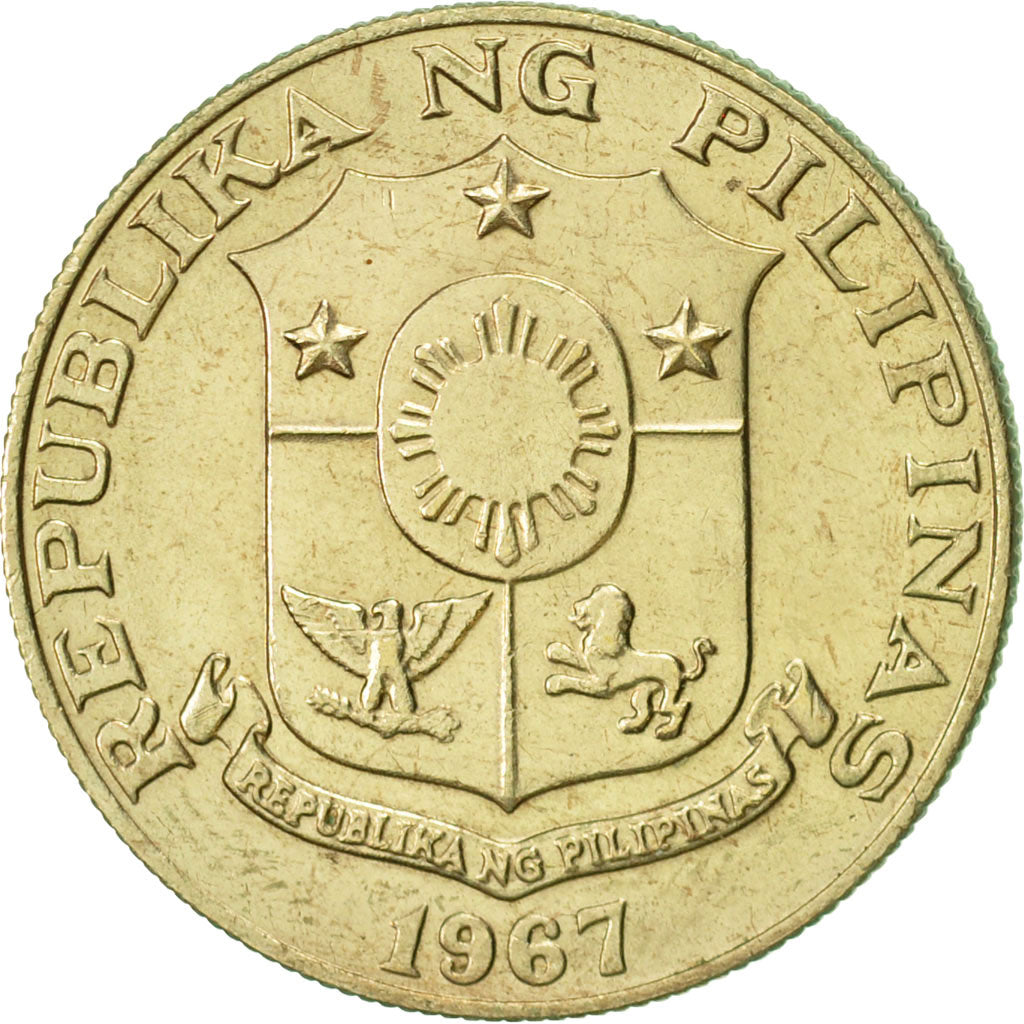 Coin, Philippines, 50 Sentimos, 1967, AU(50-53), Copper-Nickel-Zinc, KM:200