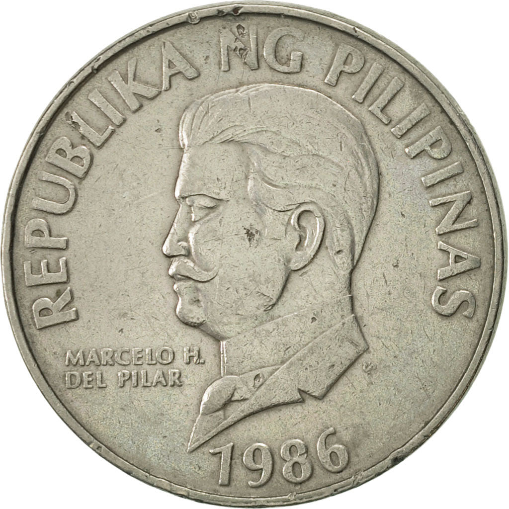 Coin, Philippines, 50 Sentimos, 1986, AU(50-53), Copper-nickel, KM:242.1
