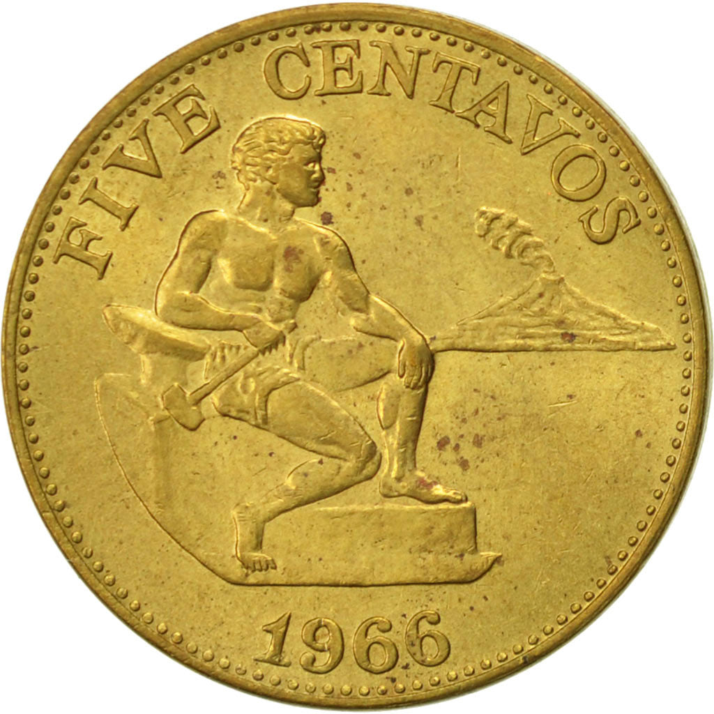 Moneta, Filippine, 5 Centavos, 1966, SPL-, Ottone, KM:187