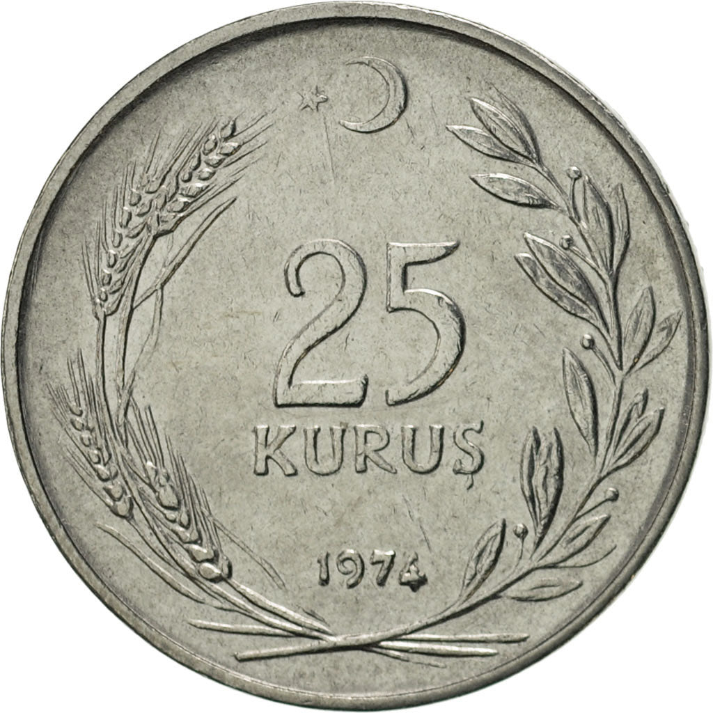 Monnaie, Turquie, 25 Kurus, 1974, SUP, Stainless Steel, KM:892.3