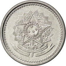 BRAZIL, 10 Centavos, 1986, KM #602, MS(63), Stainless Steel, 17, 2.05