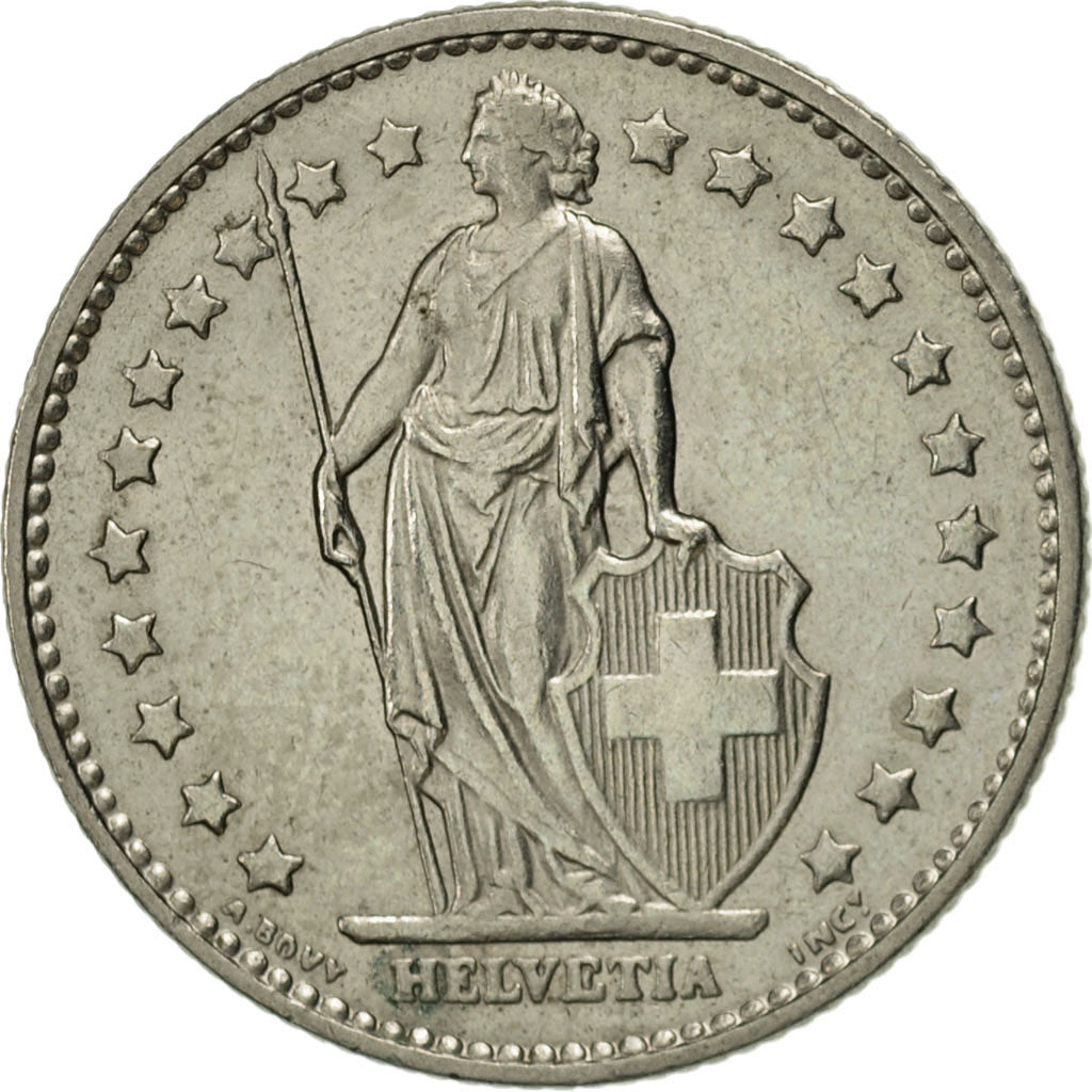 Coin, Switzerland, Franc, 1977, Bern, AU(55-58), Copper-nickel, KM:24a.1