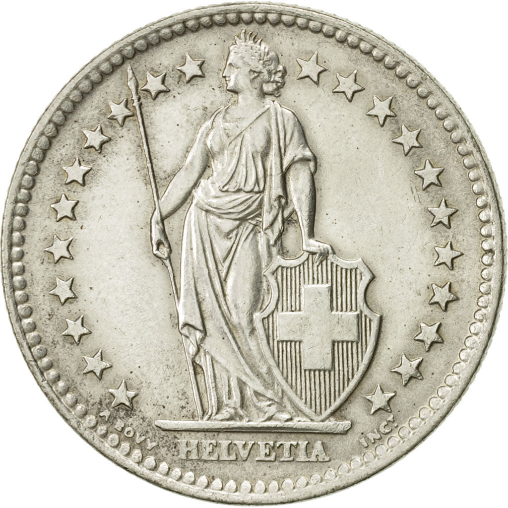 Coin, Switzerland, 2 Francs, 1964, Bern, AU(55-58), Silver, KM:21