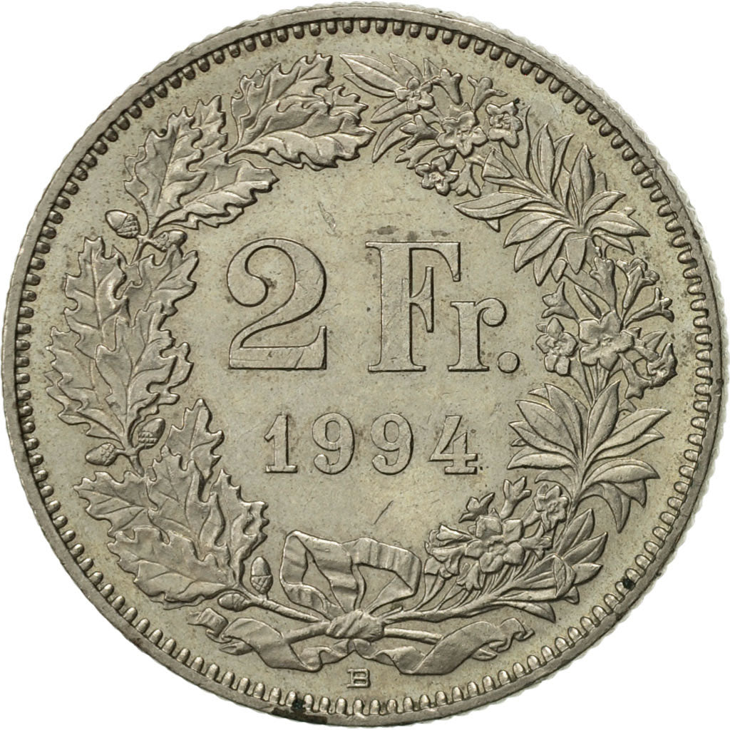 Monnaie, Suisse, 2 Francs, 1994, Bern, SUP, Copper-nickel, KM:21a.3