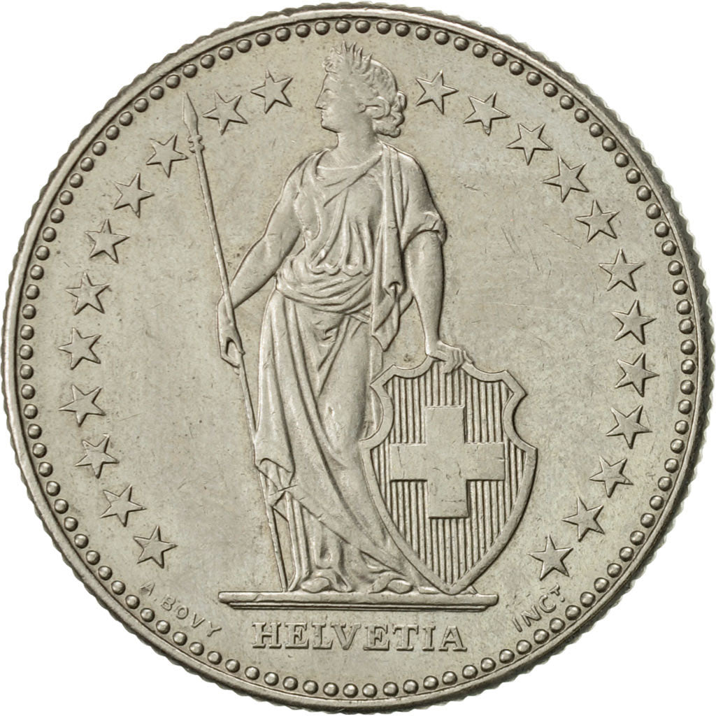 Coin, Switzerland, 2 Francs, 1992, Bern, AU(55-58), Copper-nickel, KM:21a.3