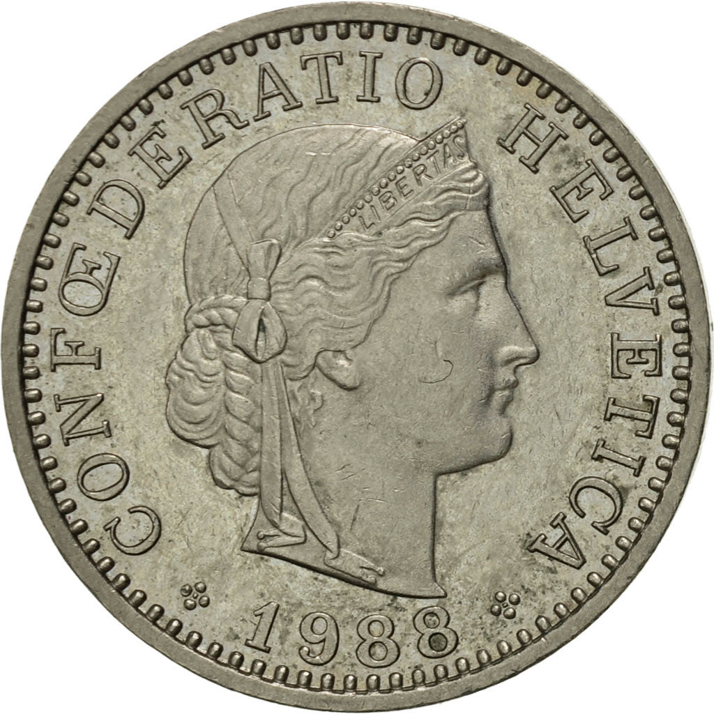 Moneta, Svizzera, 20 Rappen, 1988, Bern, SPL-, Rame-nichel, KM:29a