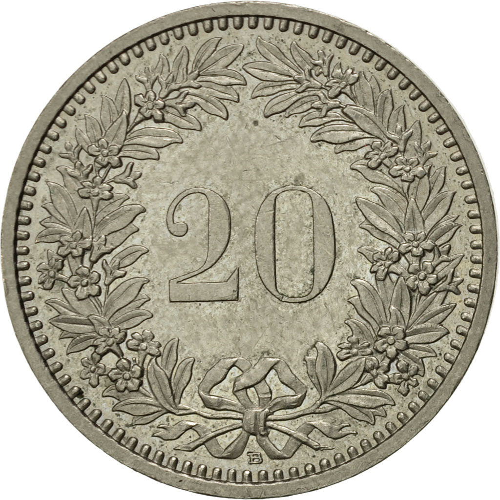 Moneta, Svizzera, 20 Rappen, 1988, Bern, SPL-, Rame-nichel, KM:29a