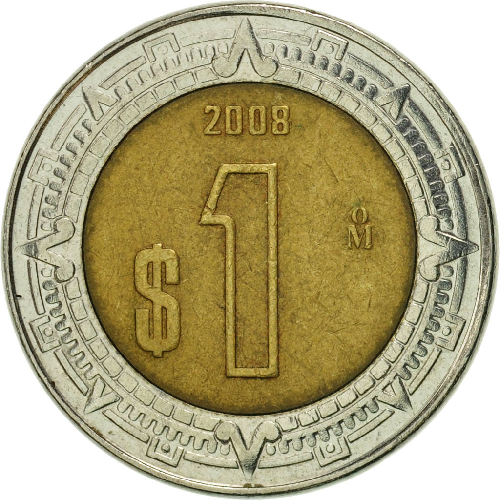 Coin, Mexico, Peso, 2008, Mexico City, AU(55-58), Bi-Metallic, KM:603