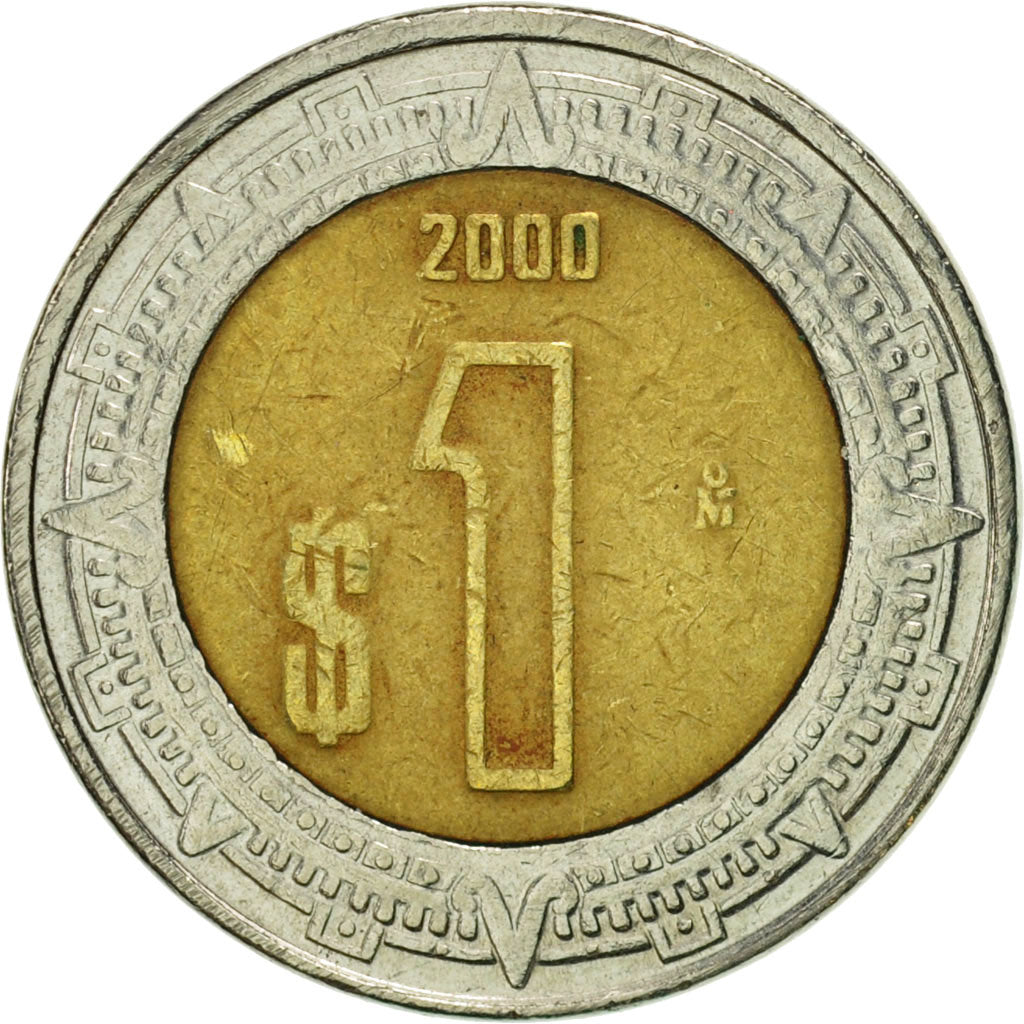 Moneda, México, Peso, 2000, Mexico City, EBC, Bimetálico, KM:603
