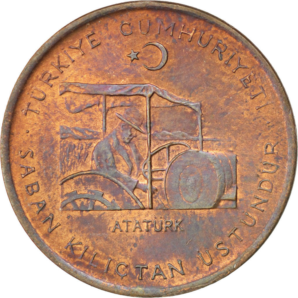 TURKEY, 10 Kurus, 1972, KM #898.1, MS(63), Bronze, 3.23