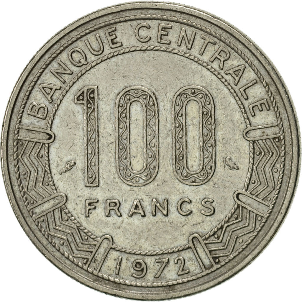 Coin, Gabon, 100 Francs, 1972, Paris, AU(55-58), Nickel, KM:12