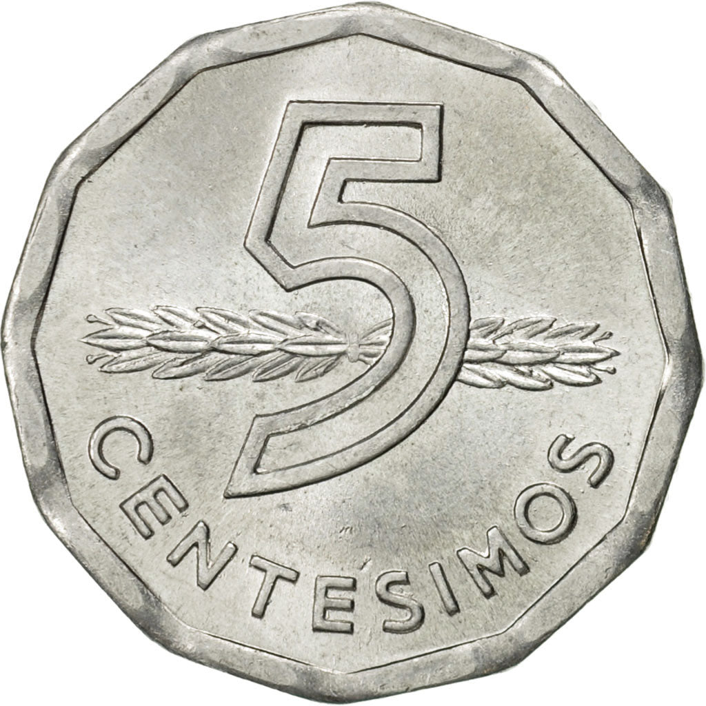 Uruguay, 5 Centesimos, 1978, Santiago, AU(55-58), Aluminum, KM:73