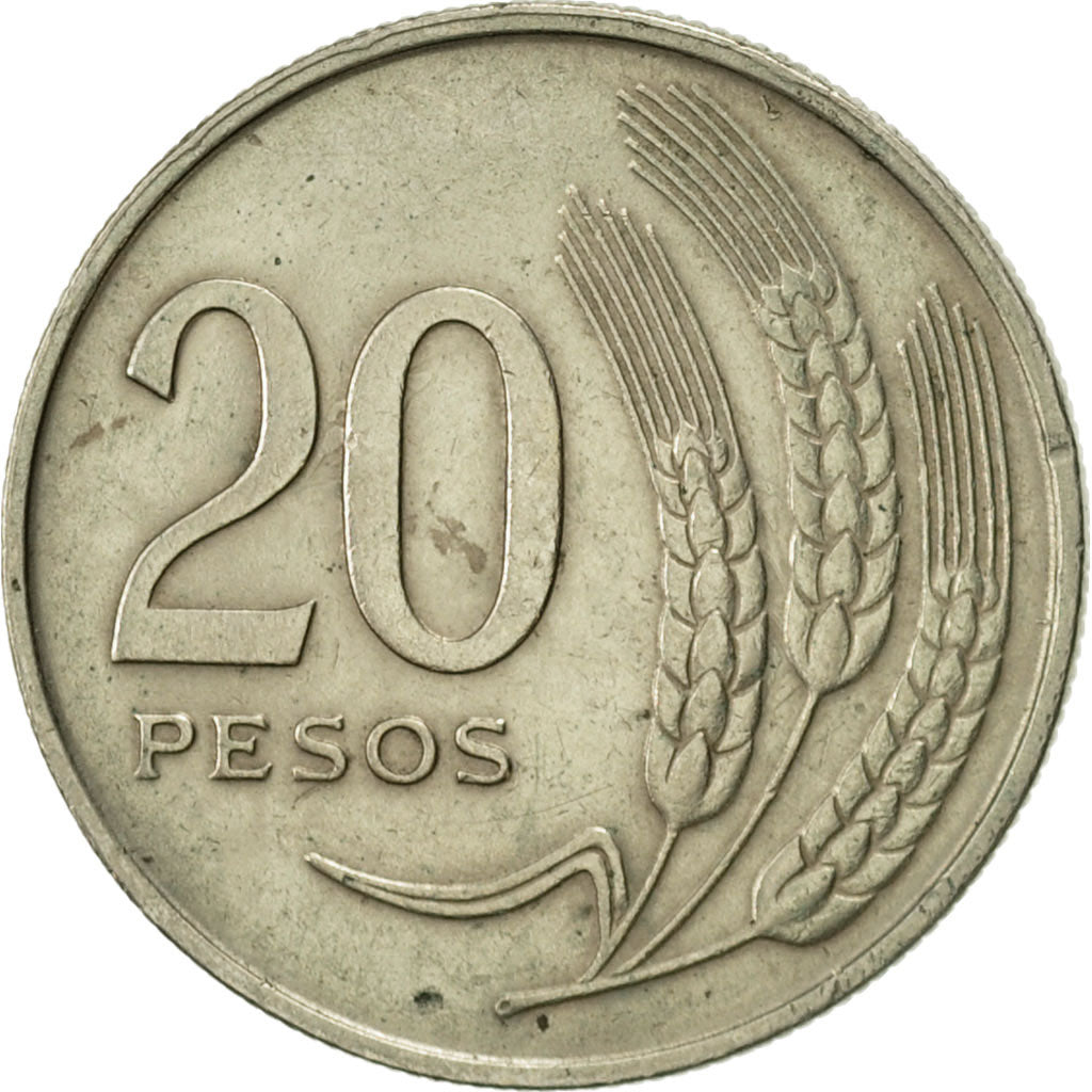 Moneda, Uruguay, 20 Pesos, 1970, Santiago, EBC, Cobre - níquel - cinc, KM:56