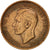 Moneda, Gran Bretaña, George VI, 1/2 Penny, 1945, MBC, Bronce, KM:844