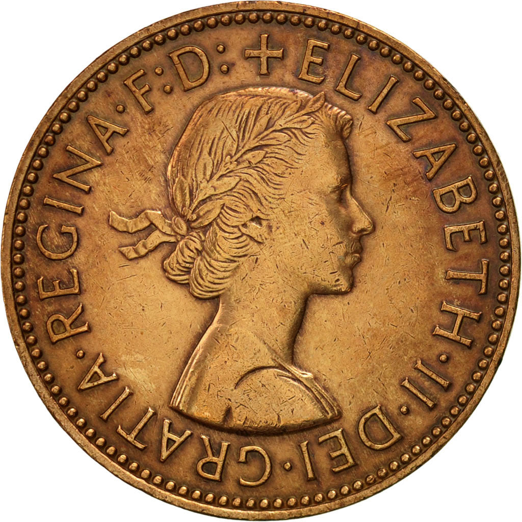 Coin, Great Britain, Elizabeth II, 1/2 Penny, 1966, EF(40-45), Bronze, KM:896