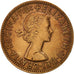 Coin, Great Britain, Elizabeth II, 1/2 Penny, 1966, EF(40-45), Bronze, KM:896