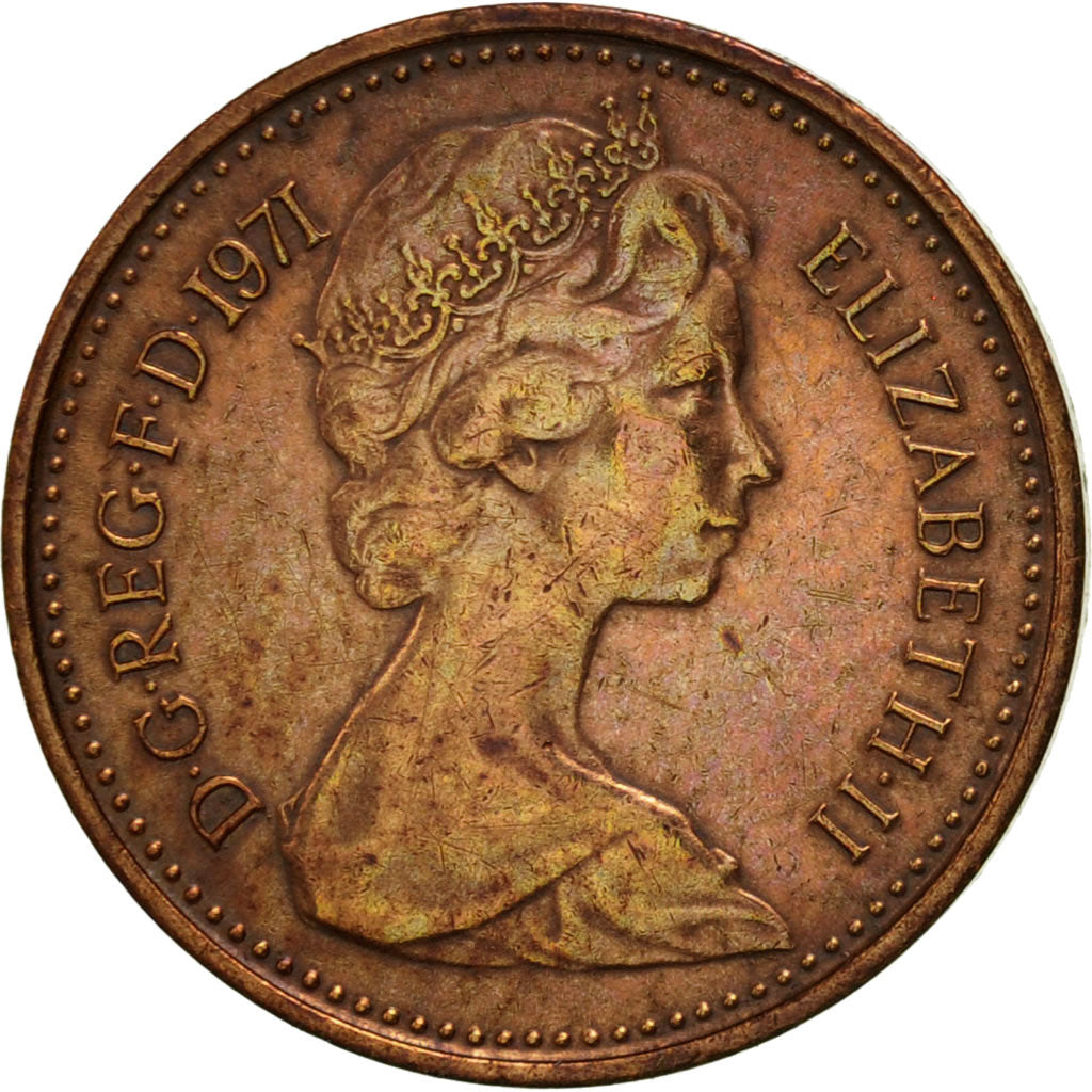 Moneta, Gran Bretagna, Elizabeth II, 1/2 New Penny, 1971, BB, Bronzo, KM:914