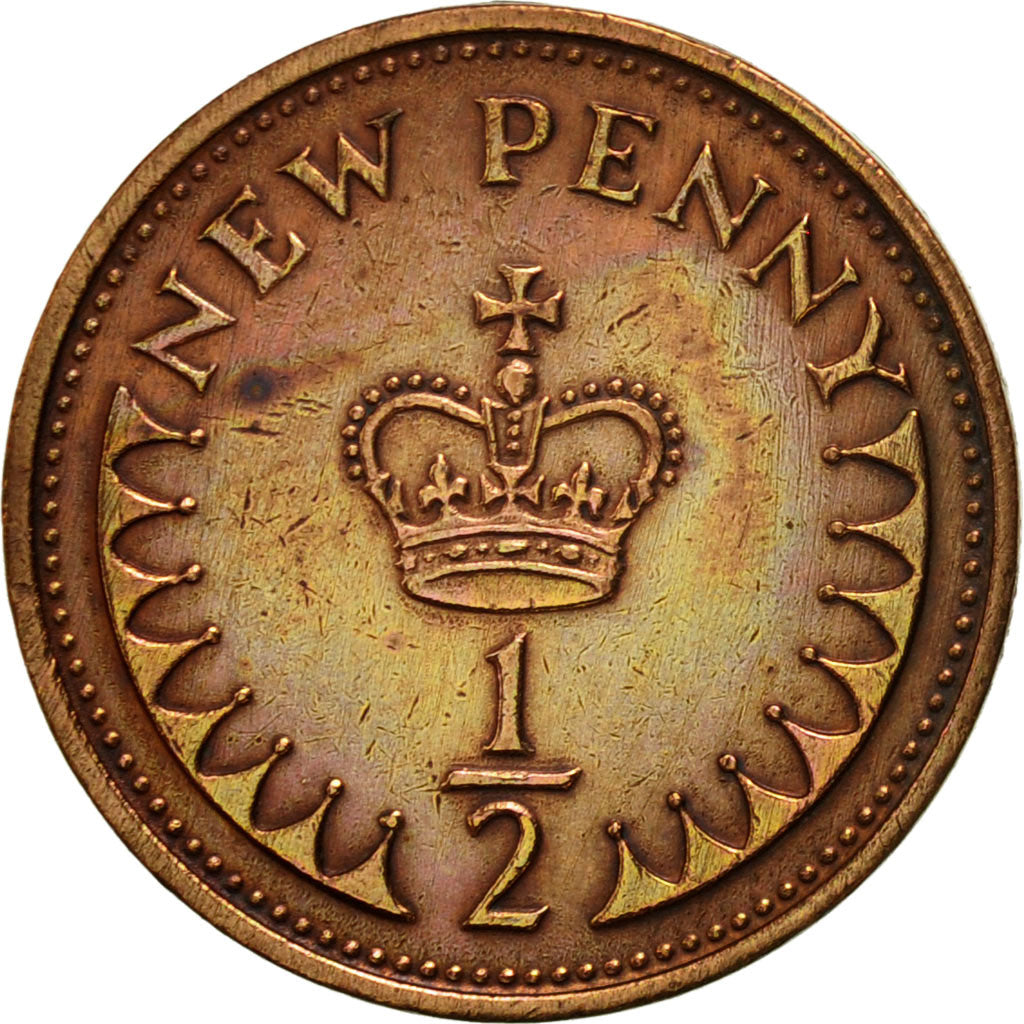 Moneta, Wielka Brytania, Elizabeth II, 1/2 New Penny, 1974, EF(40-45), Bronze