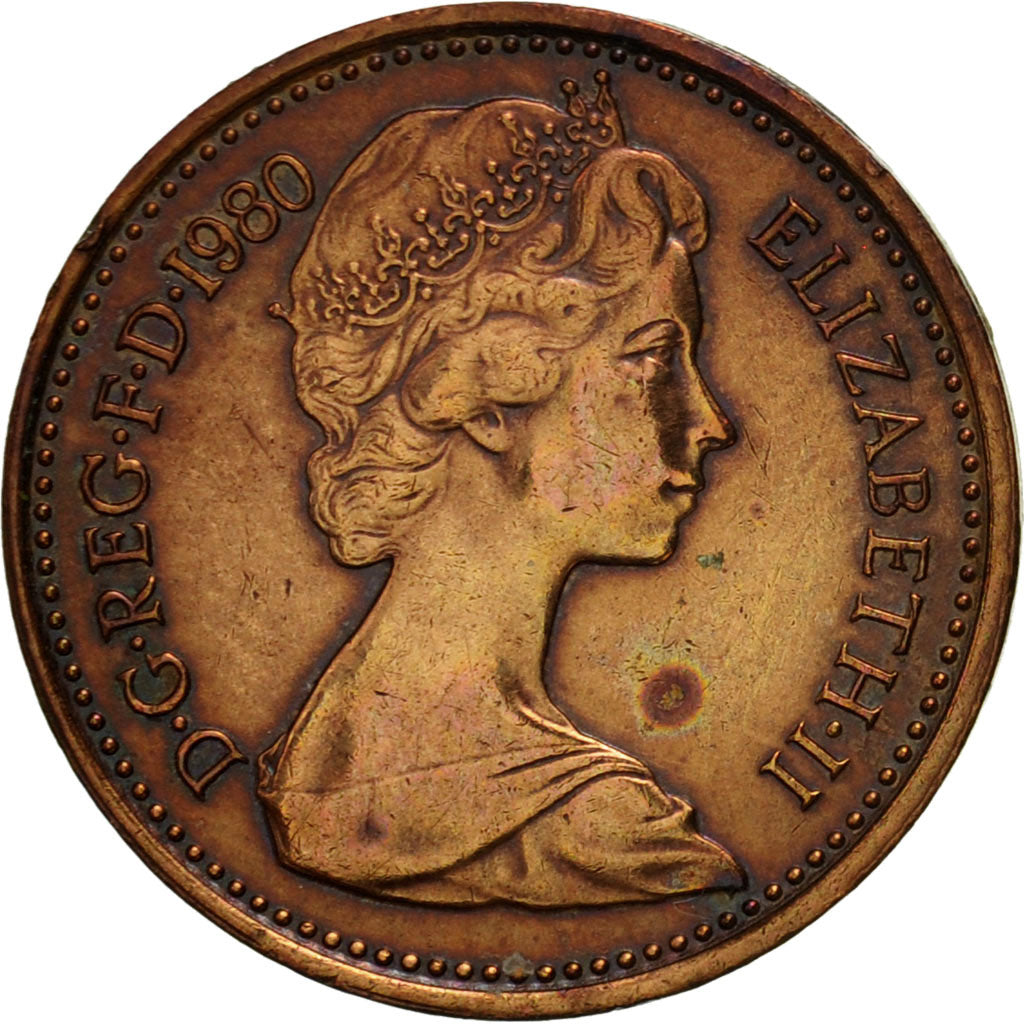 Münze, Großbritannien, Elizabeth II, 1/2 New Penny, 1980, SS, Bronze, KM:914