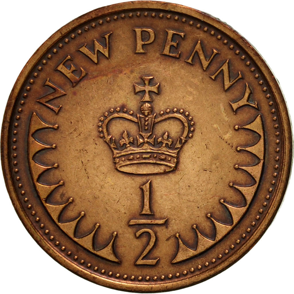 Münze, Großbritannien, Elizabeth II, 1/2 New Penny, 1980, SS, Bronze, KM:914