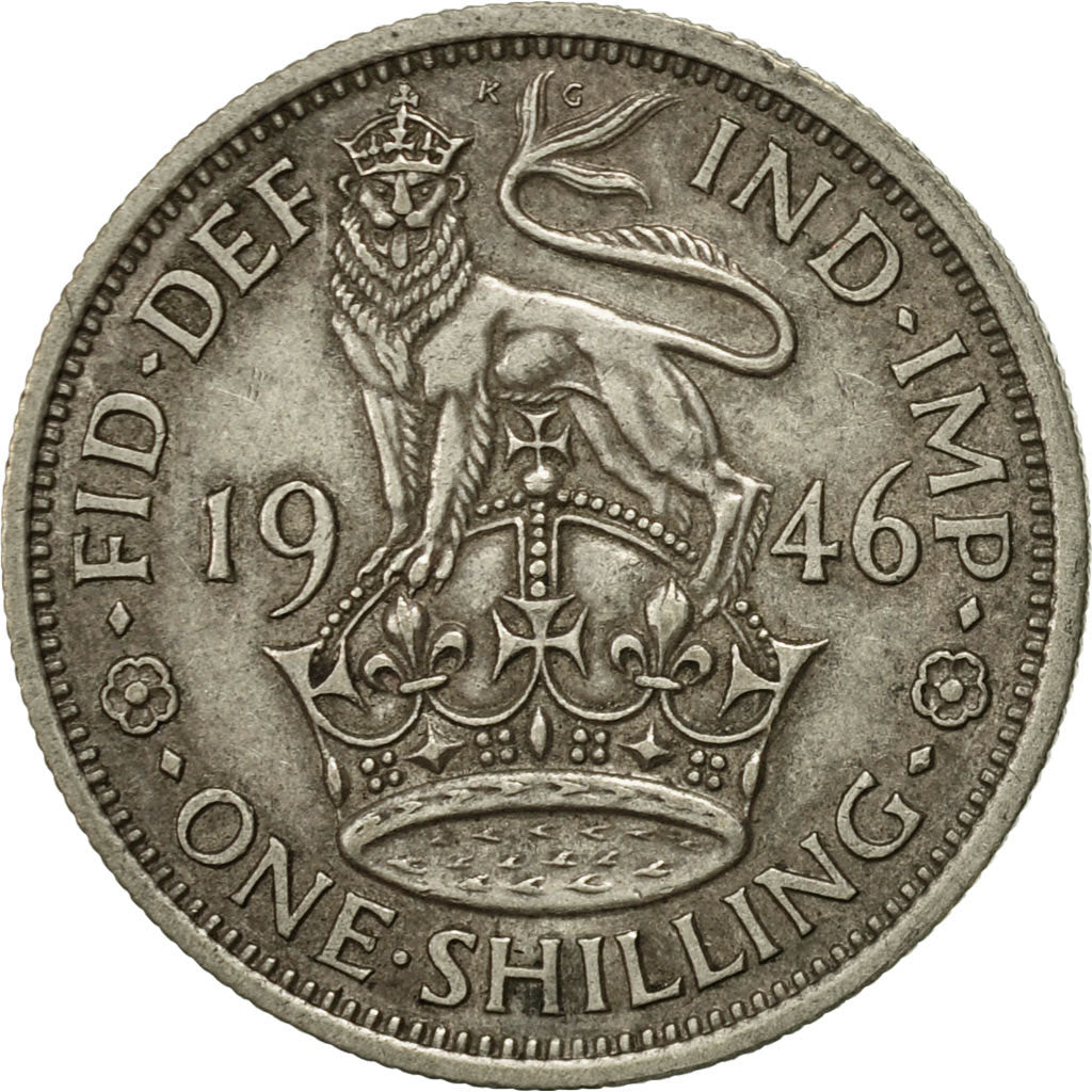 Coin, Great Britain, George VI, Shilling, 1946, EF(40-45), Silver, KM:854