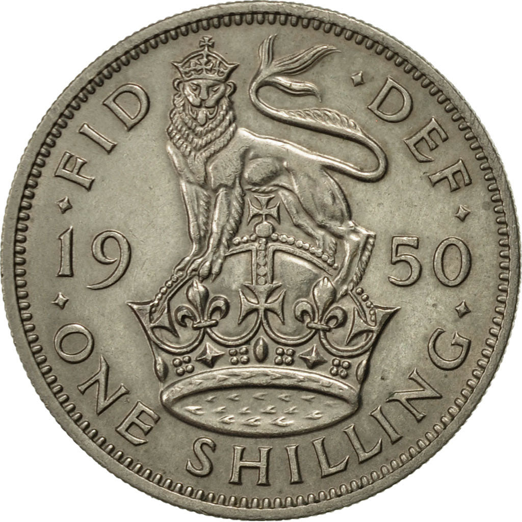 Coin, Great Britain, George VI, Shilling, 1950, AU(55-58), Copper-nickel, KM:877