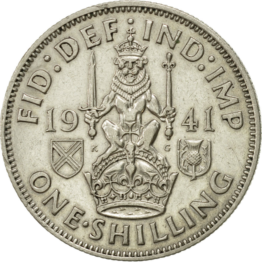 Great Britain, George VI, Shilling, 1941, AU(55-58), Silver, KM:854