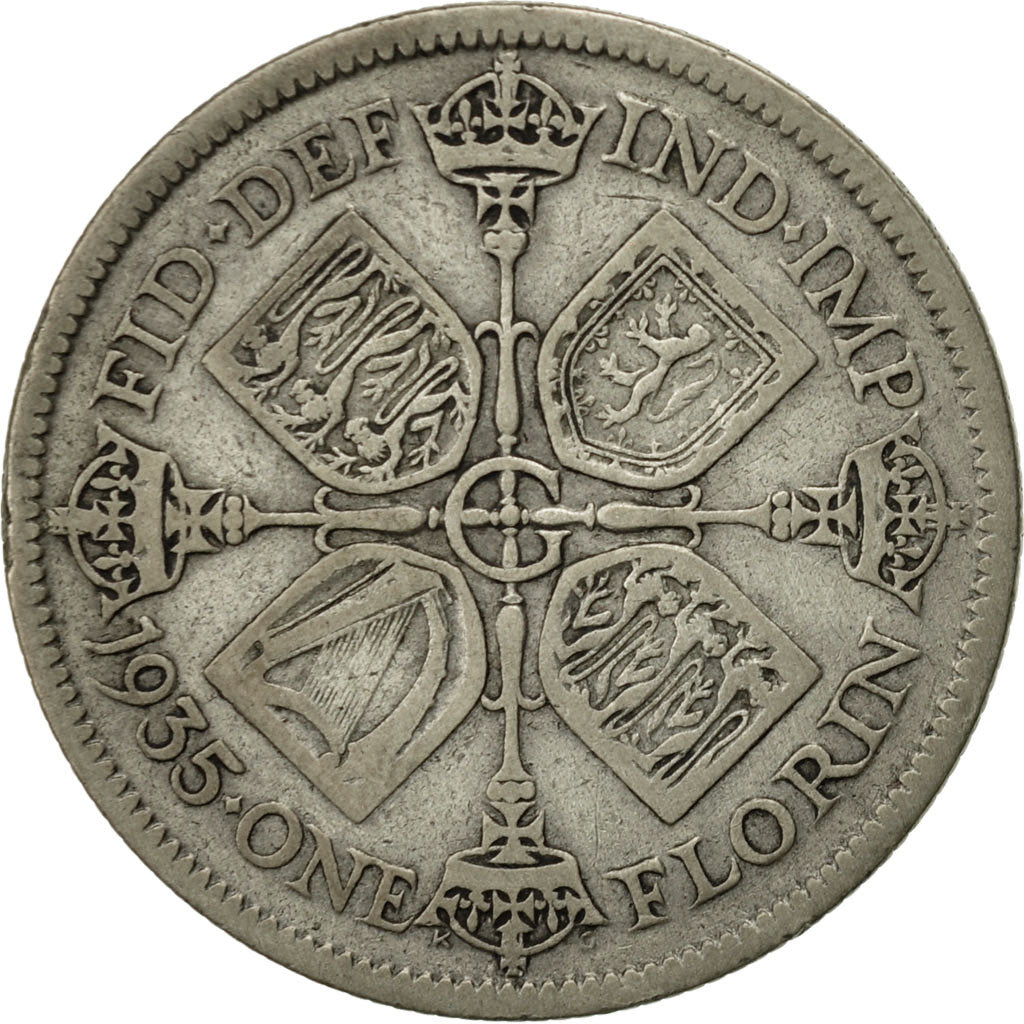 Great Britain, George V, Florin, Two Shillings, 1935, VF(20-25), Silver, KM:834