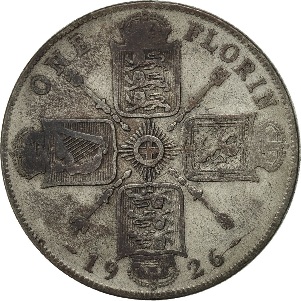 Coin, Great Britain, George V, Florin, Two Shillings, 1926, VF(20-25), Silver