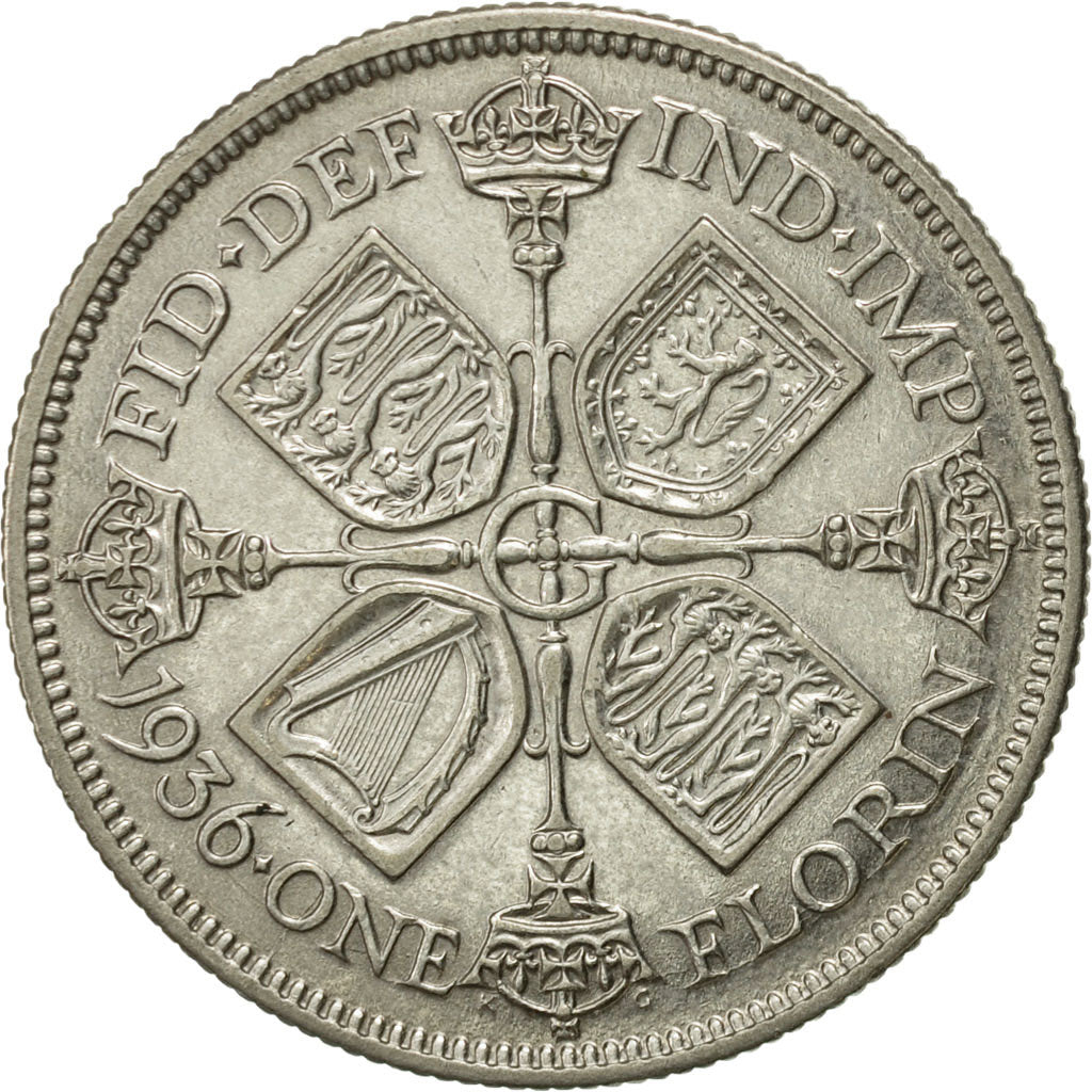 Coin, Great Britain, George V, Florin, Two Shillings, 1936, EF(40-45), Silver