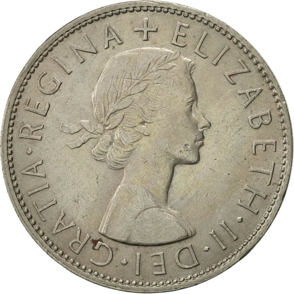 Great Britain, Elizabeth II, 1/2 Crown, 1966, AU(55-58), Copper-nickel, KM:907