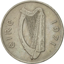 Moneta, REPUBLIKA IRLANDII, 10 Pence, 1971, AU(55-58), Miedź-Nikiel, KM:23