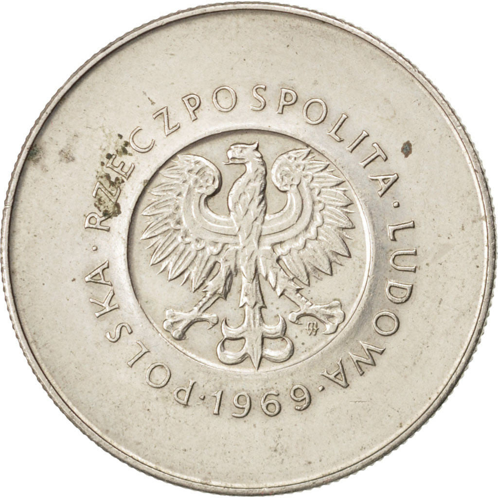 Coin, Poland, 10 Zlotych, 1969, Warsaw, AU(50-53), Copper-nickel, KM:61