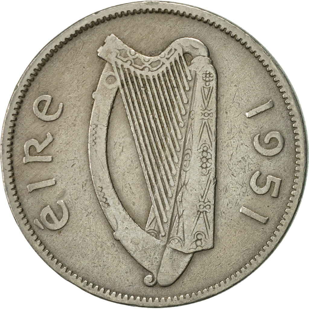 IRELAND REPUBLIC, Florin, 1951, AU(55-58), Copper-nickel, KM:15a