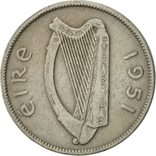 IRELAND REPUBLIC, Florin, 1951, AU(55-58), Copper-nickel, KM:15a