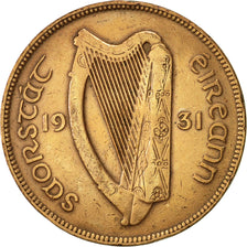 IRELAND REPUBLIC, Penny, 1931, SS, Bronze, KM:3
