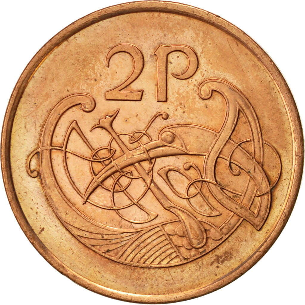 IRELAND REPUBLIC, 2 Pence, 2000, AU(55-58), Copper Plated Steel, KM:21a
