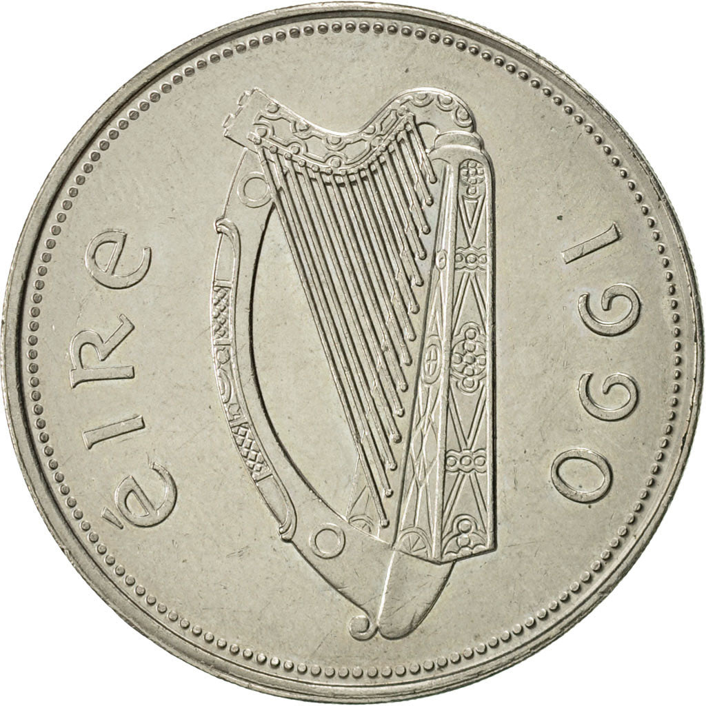 IRELAND REPUBLIC, Punt, Pound, 1990, AU(55-58), Copper-nickel, KM:27