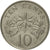 Coin, Singapore, 10 Cents, 1988, British Royal Mint, AU(55-58), Copper-nickel